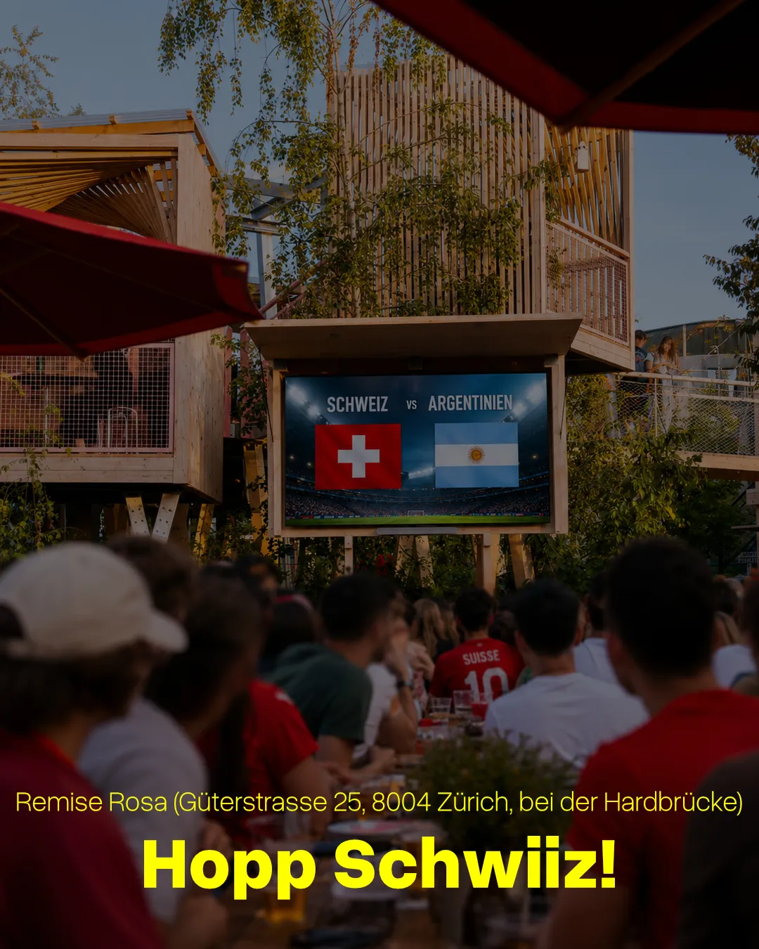 Hopp Schwiiz: Public Viewing in der Remise Rosa